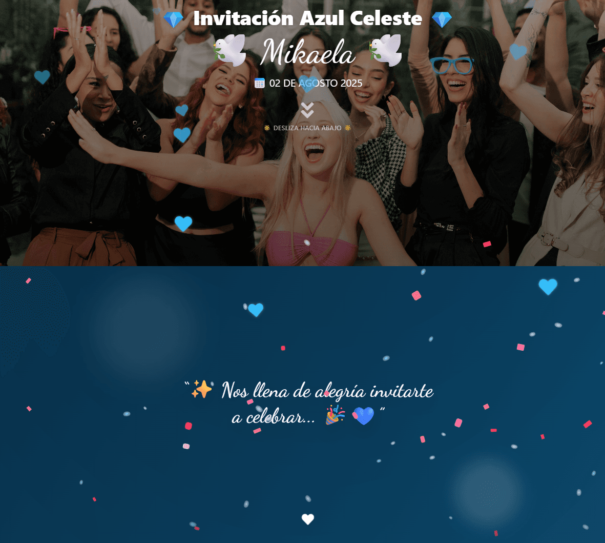 Invitación Azul Celeste