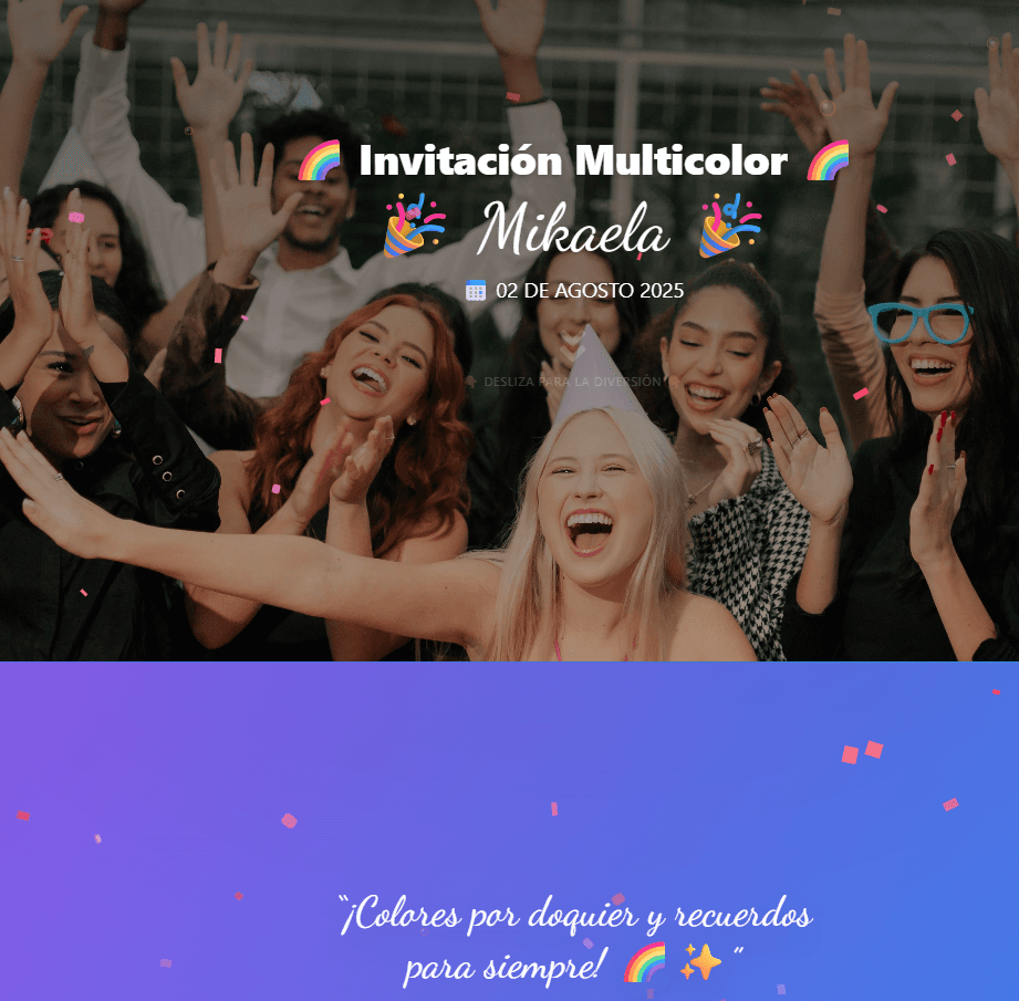 Invitación Multicolor